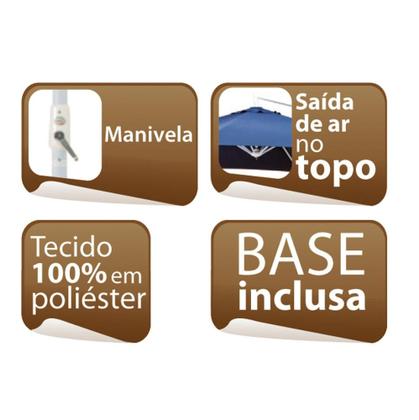 Imagem de Ombrelone Malibu 3m Com Base Jardim E Piscina Mor