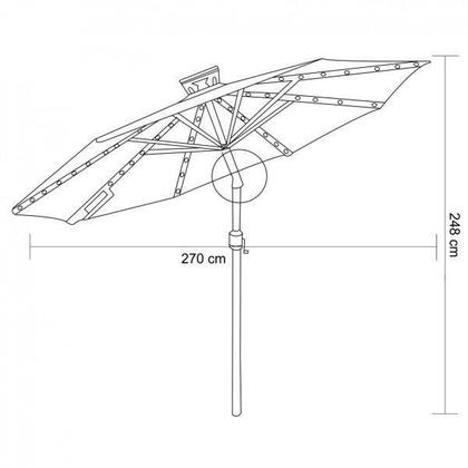 Imagem de Ombrelone Octagonal Acionamento A Manivela 248x270cm Aruba Rivatti