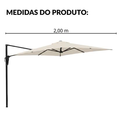 Imagem de Ombrelone Parede Lateral 2.0m Guarda Sol Piscina Jardim Branco Off White Importway Iwcj007 Br