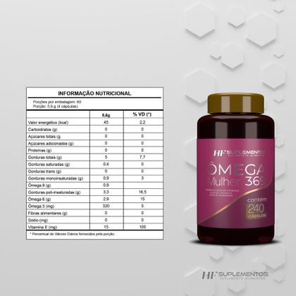 Imagem de Omega 3 6 9 mulher 240caps hf suplementos