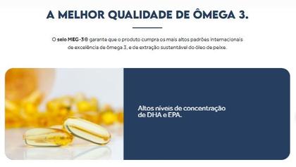 Imagem de Omega 3 EPA(660mg)  DHA (440 mg) com 10 mg de Vitamina E -120 caps -Pura Vida 