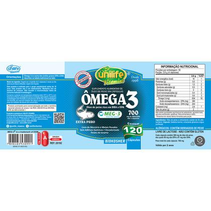 Imagem de Ômega 3 Óleo de Peixe Unilife 120 Cápsulas 700mg