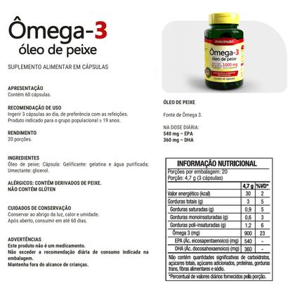 Imagem de Ômega 3 Óleo Peixe 60 Cáps 1000mg Maxinutri