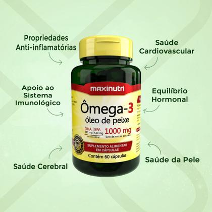 Imagem de Ômega 3 Óleo Peixe 60 Cáps 1000mg Maxinutri