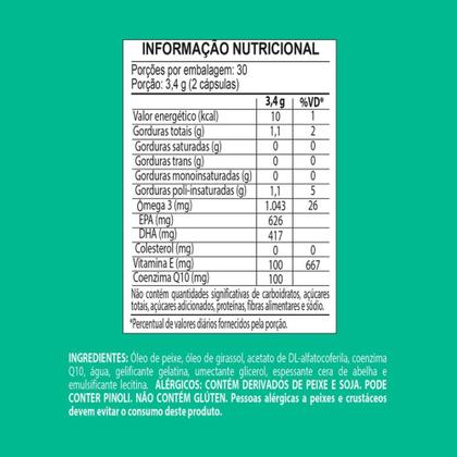 Imagem de Ômega Beat TG IFOS Concentrado 1143mg + Coq10 Nutrify 60 Cápsulas