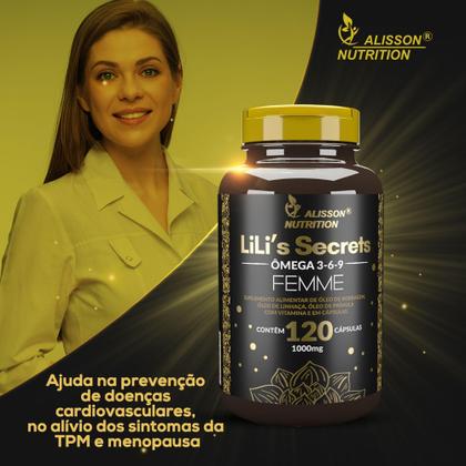 Imagem de Omega Mulher 3 6 9 Femme Linhaça Borragem Primula 3x120cáps - Alisson Nutrition