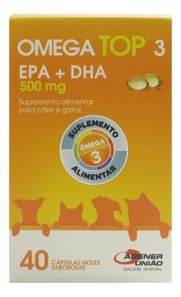 Imagem de Omega Top 3 C/ 40 Cáp. Moles Saborosas 500mg P/ Cães E Gatos