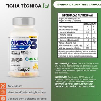 Imagem de Omega3 meg3 epa540 dha360 vit. e concentrado 60caps katigua