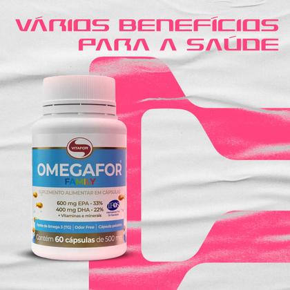 Imagem de Omegafor Family Ômega 3 TG 60 Cápsulas Vitafor