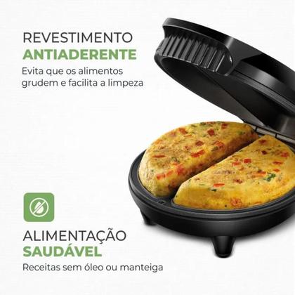 Imagem de Omeleteira Elétrica Mondial Pratic Omelet II Preto/Inox 800W 220V - OM-04-BI