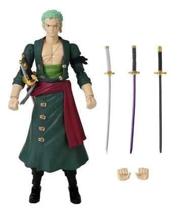 Imagem de One Piece Anime Heroes Boneco Deluxe 16 cm Articulado Roronoa Zoro  Bandai/Sunny