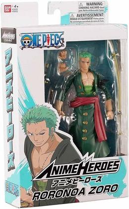Imagem de One Piece Anime Heroes Boneco Deluxe 16 cm Articulado Roronoa Zoro  Bandai/Sunny