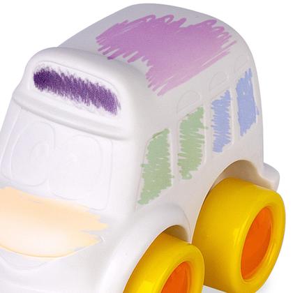 Imagem de Ônibus De Brinquedo Educativo 6 Com Canetinhas Para Pintar
