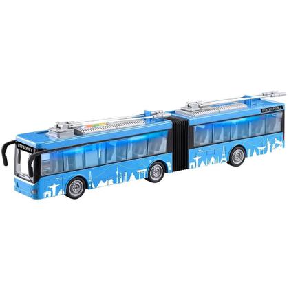 Imagem de Ônibus Miniatura A Fricção C/ Som E Luz Abre Portas 44cm - Dm Toys