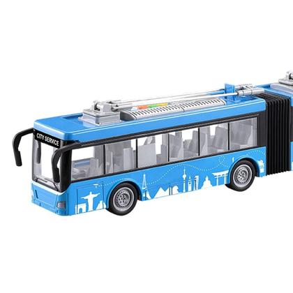 Imagem de Ônibus Miniatura A Fricção C/ Som E Luz Abre Portas 44cm - Dm Toys