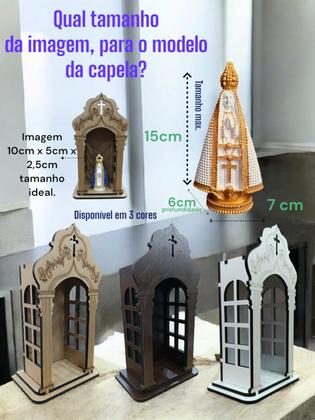 Imagem de Oratório Capela Mdf P/ Imagem De 10 a 15cm Corte a Laser