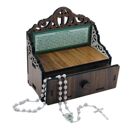 Imagem de Oratório de Gaveta com Terço de São José Dormindo