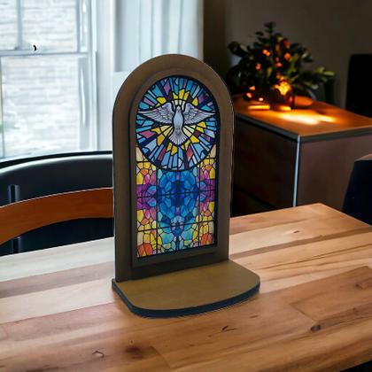 Imagem de Oratório de Madeira Santo Espírito Santo Pequeno 24 cm