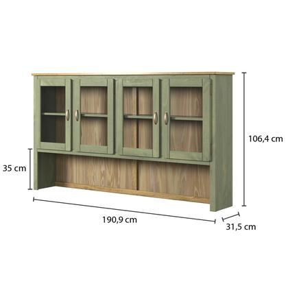 Imagem de Oratório em Madeira Maciça com 4 Portas de Vidro Verde Oliva