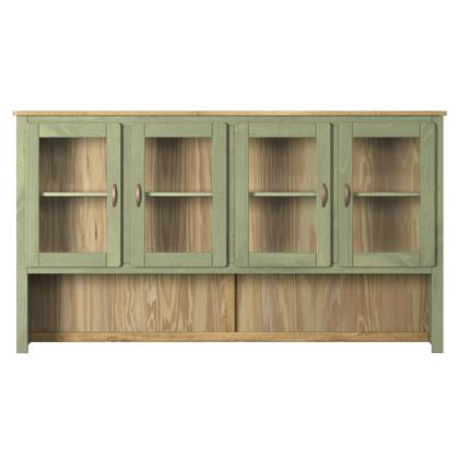 Imagem de Oratório em Madeira Maciça com 4 Portas de Vidro Verde Oliva