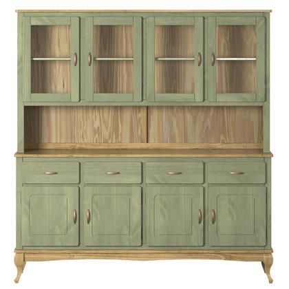 Imagem de Oratório em Madeira Maciça com 4 Portas de Vidro Verde Oliva