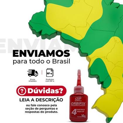 Imagem de Orbifix Cola Trava Parafuso Rosca Porcas Prisioneiros Adesivo para Torque Alto Vermelha Cura total 12 a 24 Horas ORBI Química 10g