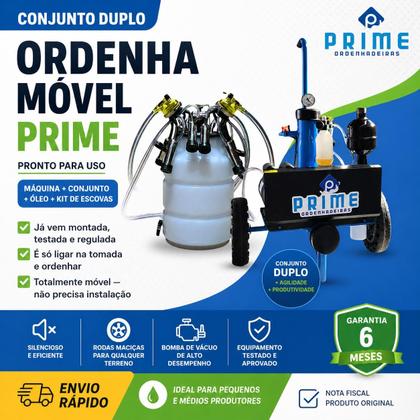 Imagem de Ordenhadeira Móvel Bomda de vacuo 450 Lts, Com 2 Conjuntos Duplos
