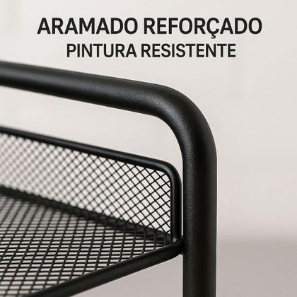 Imagem de Organizador 2 Prateleiras Aramado Para Cosméticos Banheiro Cozinha Multiuso Universal