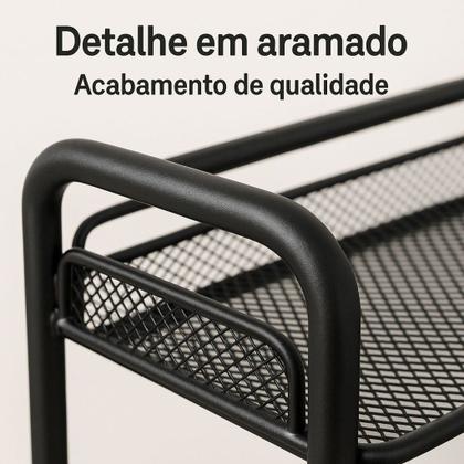 Imagem de Organizador 2 Prateleiras Aramado Para Cosméticos Banheiro Cozinha Multiuso Universal