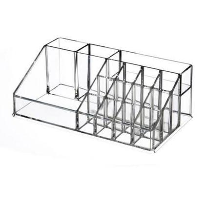 Imagem de Organizador acrílico para maquiagem com divisórias e porta pinceis
