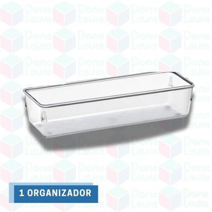 Imagem de Organizador Acrílico Retangular Geladeira Cozinha Gaveta 1Un