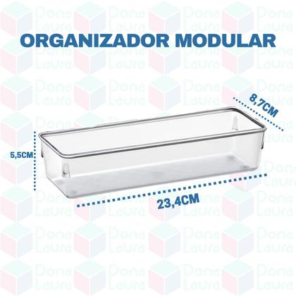 Imagem de Organizador Acrílico Retangular Geladeira Cozinha Gaveta 1Un