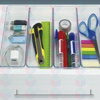 Imagem de Organizador Acrílico Retangular Geladeira Cozinha Gaveta 1Un