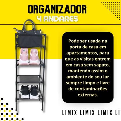 Imagem de Organizador Arara Sapateira Multiuso Prateleira Chão Roupas