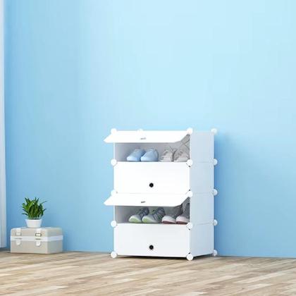 Imagem de Organizador brinquedos portatil guarda roupas sapateira armario para brinquedos 4 prateleirs a