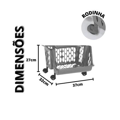 Imagem de Organizador Chumbo Multiuso Triplo Empilhável c/ Rodinhas