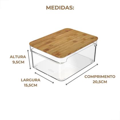 Imagem de Organizador Clear com Tampa de Bambu - PS Transparente