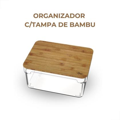 Imagem de Organizador Clear com Tampa de Bambu - PS Transparente