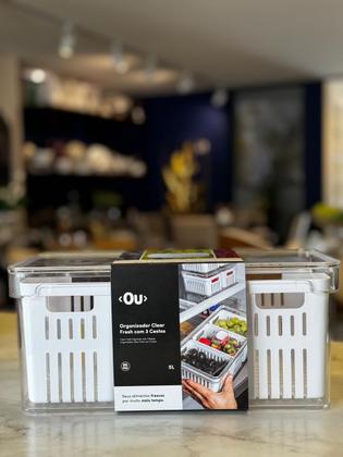 Imagem de Organizador clear fresh 5l com 3 cestos natural
