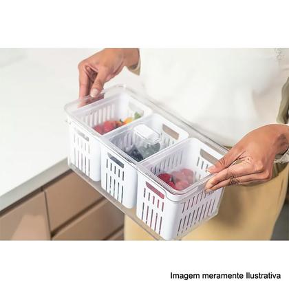 Imagem de Organizador Clear Fresh com 3 Cestos 5L Natural OF750NT - Ou