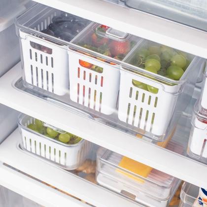 Imagem de Organizador Com 3 Cestos 5l Clear Fresh - Cozinha Geladeira