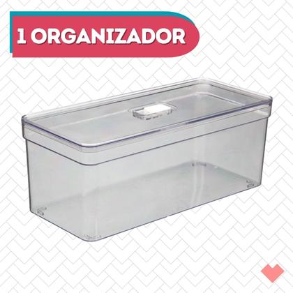 Imagem de Organizador Com Cesta Alimentos Multiuso Transparente - 1 UN