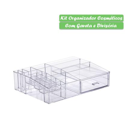 Imagem de Organizador Com Gaveteiro Acrílico Cosméticos Maquiagem Transparente