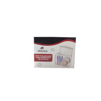 Imagem de Organizador com tampa de plástico e 03 divisórias internas 8x11x14cm