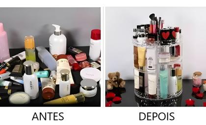 Imagem de Organizador Cosméticos Maquiagem Ajustável Torre Giratório