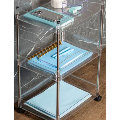 Imagem de Organizador Cozinha Sala Triplo Com Rodízio 38X28X76 CM