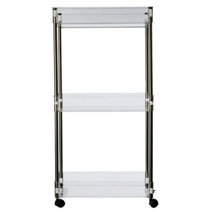 Imagem de Organizador Cozinha Sala Triplo Com Rodízio 38x28x76 Cristal