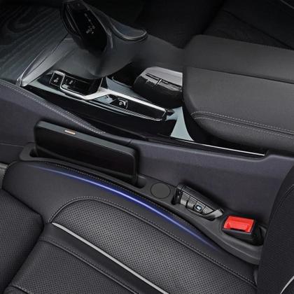 Imagem de Organizador De Acessórios Para Interior De Carro Em Couro PU Com Faixa De Armazenamento Para Espaços