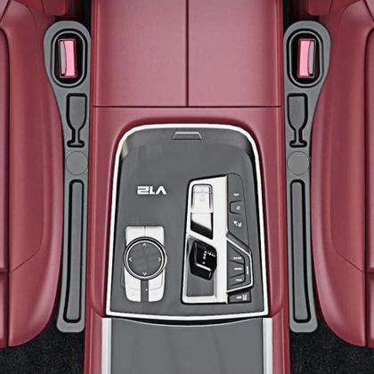 Imagem de Organizador De Acessórios Para Interior De Carro Em Couro PU Com Faixa De Armazenamento Para Espaços