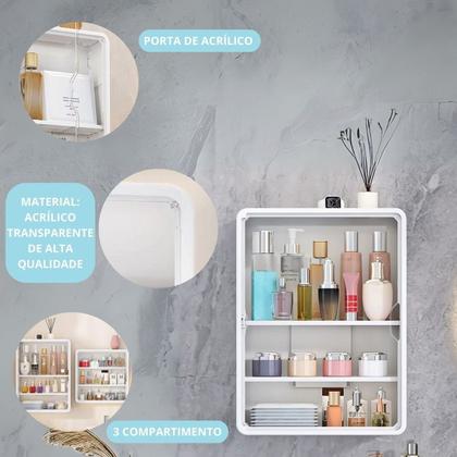 Imagem de Organizador De Acrílico Para Cosméticos De Parede Moderno